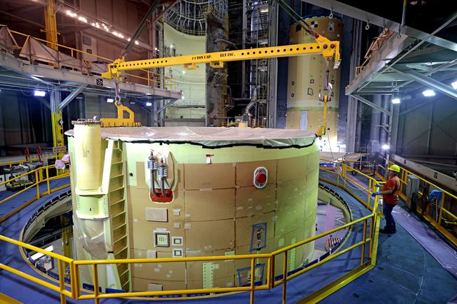 NASA image: Artemis II Engine Section and Boat-tail Joined